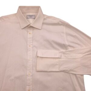 Charles Tyrwhitt White Herringbone Cotton Dress Shirt 18 37in French Cuff